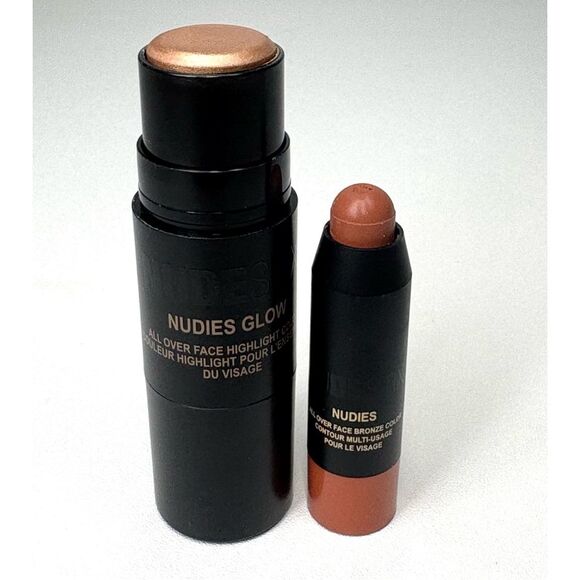 Nudestix Nudies Glow All Over Face Highlight Bubbly Bebe & Bronze Sunkissed Mini - Picture 2 of 6